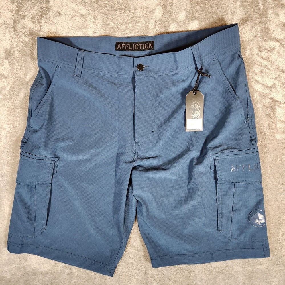 Affliction Shorts Men's 40x10 (Tag 38) Blue Baggy‎ Summer Outdoors 110WS159